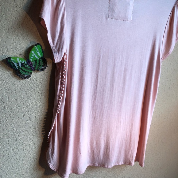 Cupio Blouse with PomPom trim detail on front and sides, Pink, Large, pre-owned - Picture 9 of 14